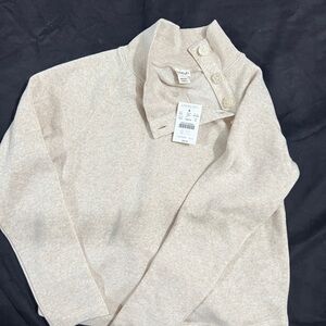 Crewcuts Cream and Tan Textured Knit Sweater